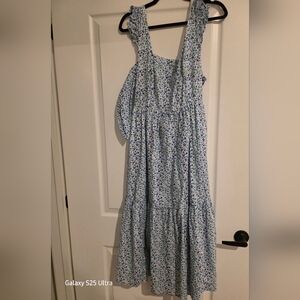 J. Crew Blue and White Floral Midi Sundress